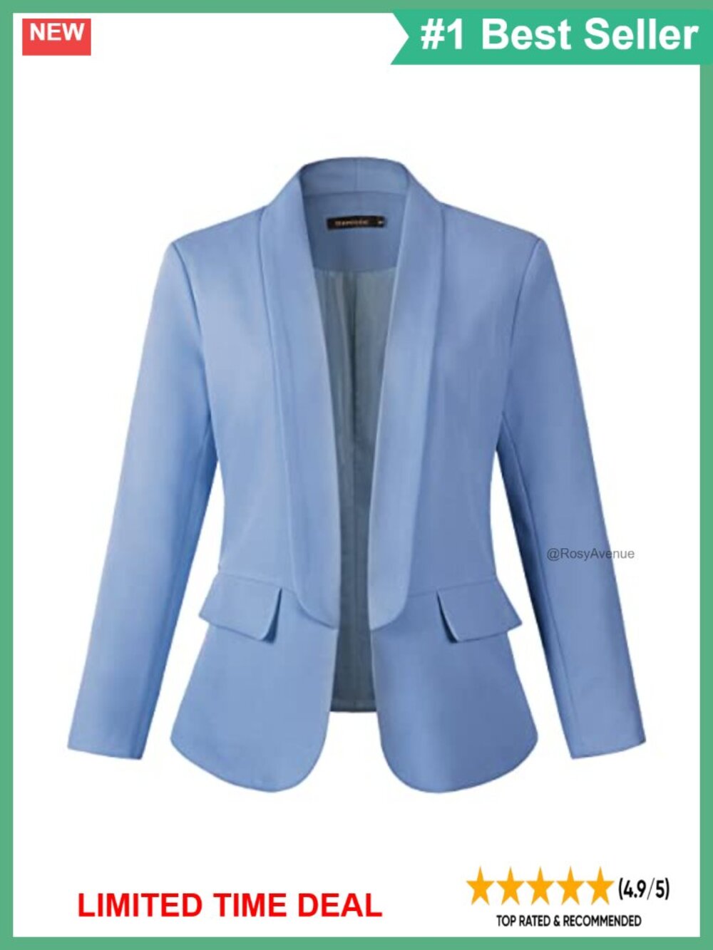 Womens Casual Long Sleeve Blazer Jacket Notched Lapel No Button